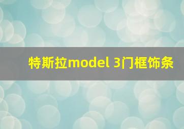 特斯拉model 3门框饰条